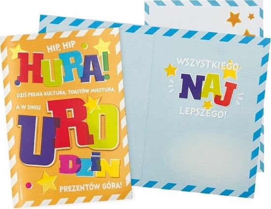 Изображение KUKARTKA Karnet B6 Urodziny Hip, Hip, Hura