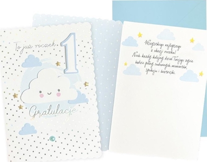 Изображение KUKARTKA Karnet B6 Urodziny Roczek (chmurka niebieska)