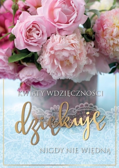 Picture of KUKARTKA Karnet Dzikuj, kwiaty, brokat PR-373