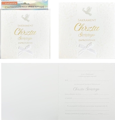Attēls no KUKARTKA Zaproszenie Chrzest 5szt