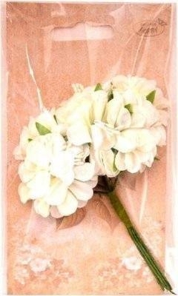 Attēls no Kwiaty materiaowe kremowe 4cm 6szt