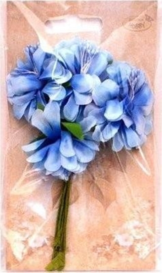 Picture of Kwiaty materiaowe niebieskie 4cm 6szt