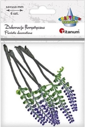 Изображение Kwiaty wrzosu fioletowo-zielone 10x110mm 6szt