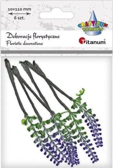 Изображение Kwiaty wrzosu fioletowo-zielone 10x110mm 6szt