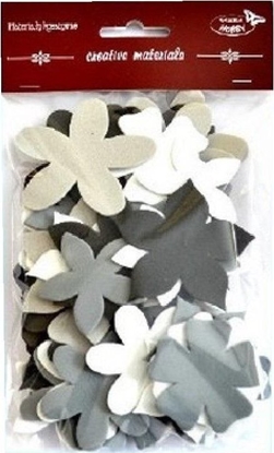 Attēls no Kwiatki czarno-szaro-biae 60szt