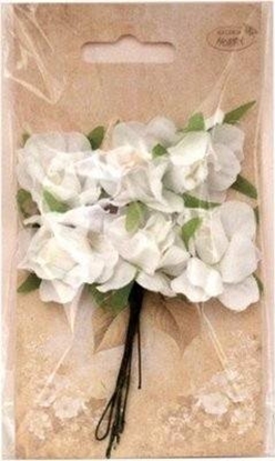 Изображение Kwiatki materiaowe biae 3cm 6szt