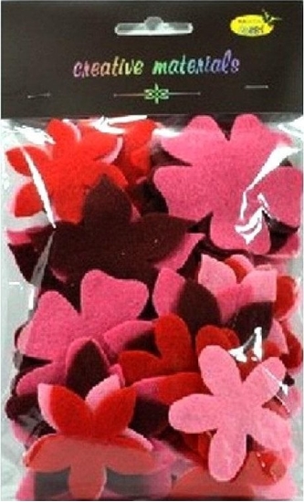 Picture of Kwiatki z filcu czerwienie i róe 60szt