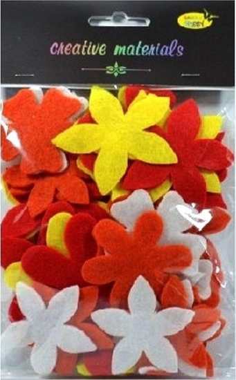 Picture of Kwiatki z filcu tonacja ciepa 60szt