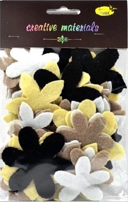 Изображение Kwiatki z filcu tonacja czarno-szara 60szt