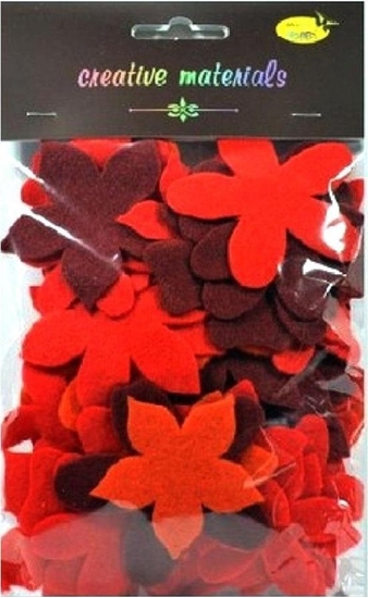 Picture of Kwiatki z filcu tonacja czerwono-pomaraczowa 60sz