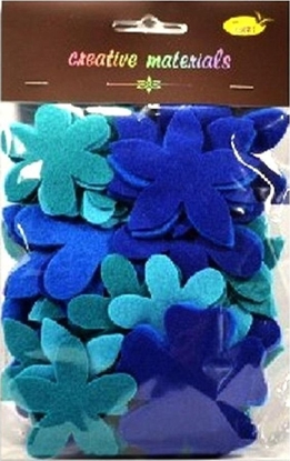 Attēls no Kwiatki z filcu tonacja niebieska 60szt