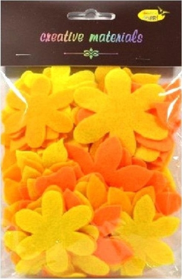 Изображение Kwiatki z filcu tonacja óto-pomaraczowa 60szt