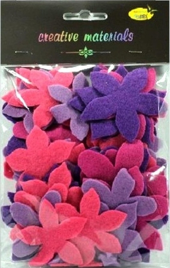 Picture of Kwiatki z filcu tonacja róowo-fioletowa 60szt