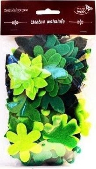 Picture of Kwiatki z filcu tonacja zielona 60szt