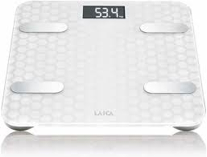 Attēls no LAICA BATHROOM SCALE DIGITAL BLUETOOTH SMART BODY COMPOSITION WHITE 180KG PS7011
