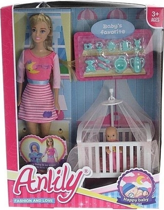 Attēls no Lalka 29cm z óeczkiem i mini lalk