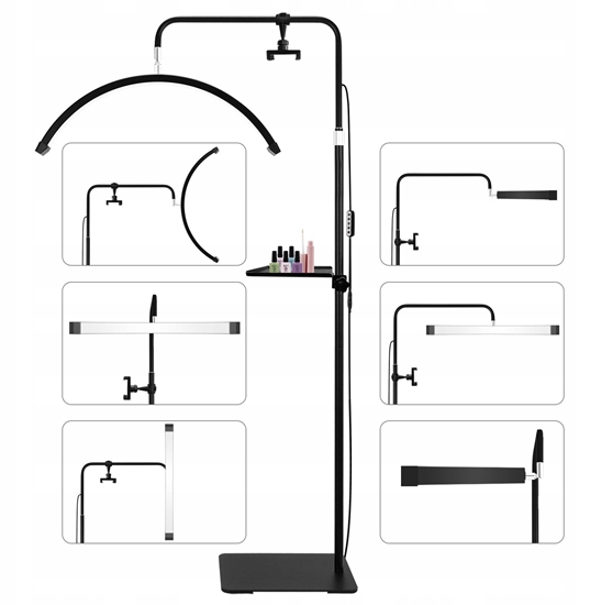 Picture of Lampa Led Kosmetyczna Bezcieniowa Moon Do Makijau Paznokci Rzs 45w +pilot / Gx580pro Czarny