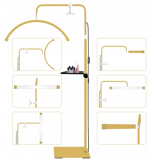 Picture of Lampa LED Kosmetyczna Bezcieniowa Moon do Makijau Paznokci Rzs 45W +Pilot / GX580PRO Zoty