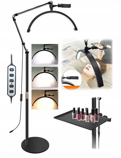 Picture of Lampa Led Kosmetyczna Bezcieniowa Wysoka Moon Do Makijau Paznokci Rzs 24w / Gx490 / Czarny