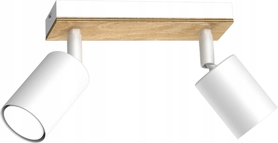 Picture of Lampa sufitowa Luminex Luminex Tulon 591 listwa plafon lampa sufitowa 2x8W GU10 biay/drewniany