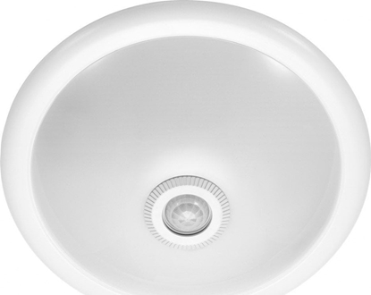 Attēls no Lampa sufitowa Orno ROVO PC, plafon owietleniowy z czujnikiem ruchu 360st, 2x40W, E27, IP20, polikarbon mleczny