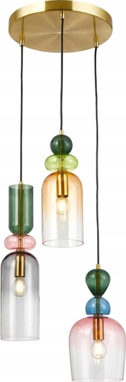 Picture of Lampa wiszca Italux Italux Manso PND-37462-3A-MC-GD lampa wiszca zwis 3x40W E14 multikolor/zota