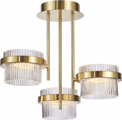 Attēls no Lampa wiszca Italux Italux Tiara PND-77362-3-24W-GD lampa wiszca zwis 3x24W LED 3000K zota/transparentna