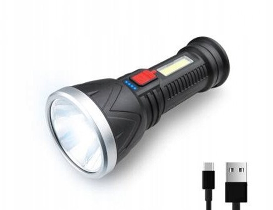 Picture of Latarka rczna LTC 1-LED XPE+COB 3W 500lm, akumulator 2400mAh, IP65,USB-C