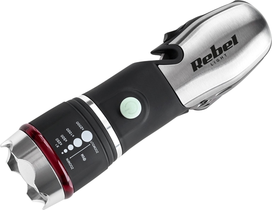 Изображение Latarka Rebel Latarka samochodowa wielofunkcyjna Rebel z noem i motkiem bezpieczestwa