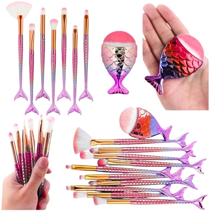 Picture of Lean Zestaw Pdzelków Do Makijau Syreni Ogon Fioletowo-Róowe 8szt.