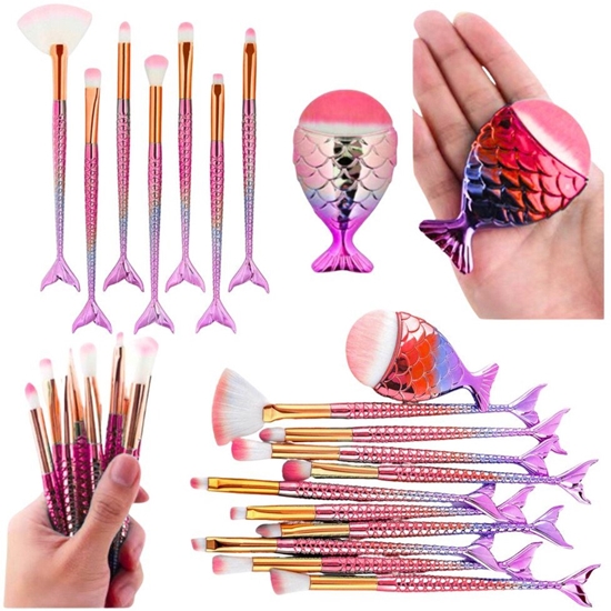 Picture of Lean Zestaw Pdzelków Do Makijau Syreni Ogon Fioletowo-Róowe 8szt.