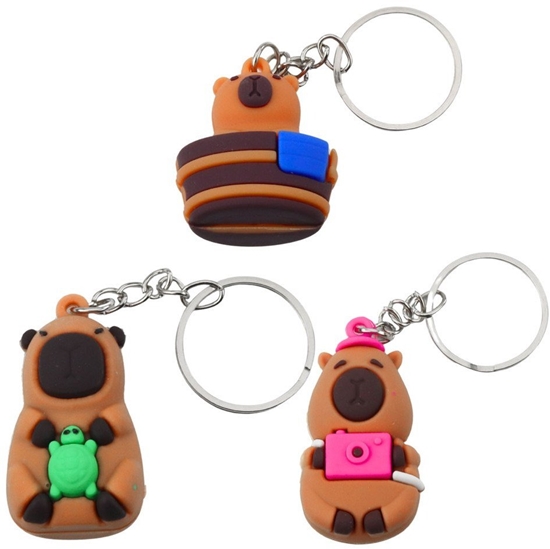 Изображение LeanToys Brelok Zawieszka Kapibara Z ówiem Aparatem W Wannie Kóko Mix