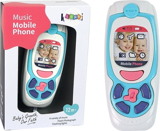 Picture of LeanToys Dziecicy Edukacyjny Telefon Komórkowy Melodia Niebieski