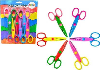 Изображение LeanToys Noyczki Kreatywne Kolorowe Ozdobne Scrapbooking Dekoracyjne Wzory 6 ele.