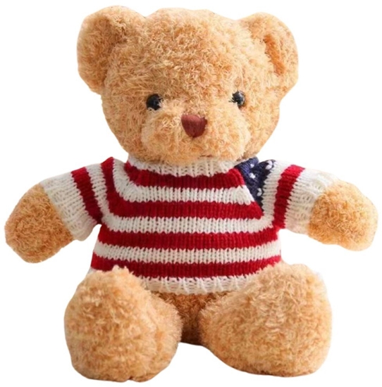 Picture of LeanToys Pluszowa Maskotka Przytulanka Mi W Koszulce W Paski Kremowy 32cm