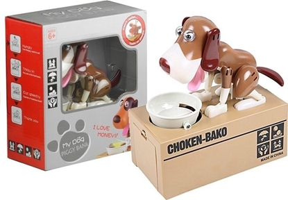 Picture of LeanToys Skarbonka Pies Zjadajcy Monety Jasnobrzowy LEAN Toys