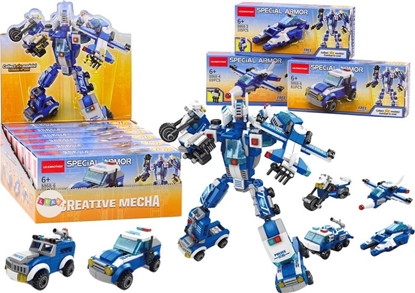 Picture of LeanToys Wozy Policyjne Motor ód Samolot Policja Klocki Konstrukcyjne MIX