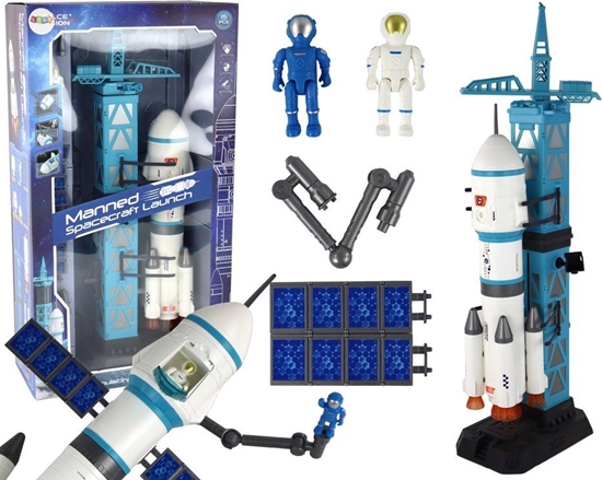 Изображение LeanToys Zabawka Misja Kosmiczna Rakieta Astronauci Wyrzutnia 15 Elementów