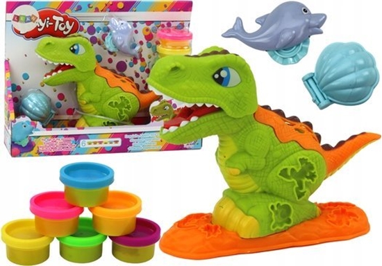 Изображение LeanToys Zestaw Ciastoliny Dinozaur 6 Kolorów Formy Delfinek Muszelka