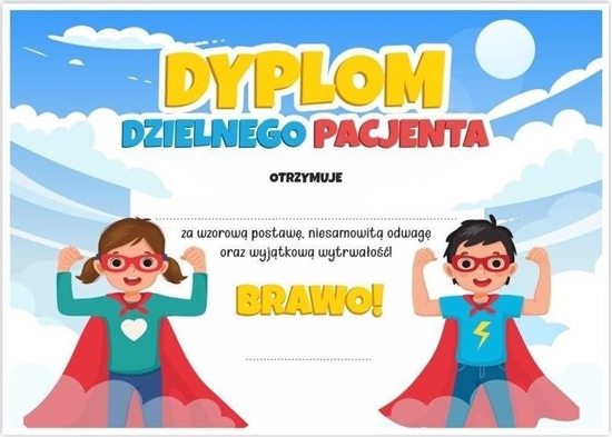 Изображение LearnHow Dyplom A4 dzielnego pacjenta - Super Dzieci 10szt