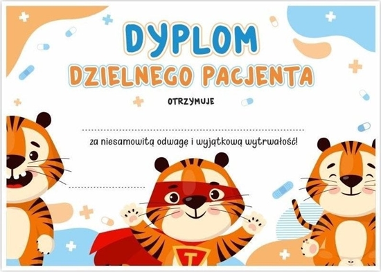 Изображение LearnHow Dyplom A5 dzielnego pacjenta - Tygrys 10szt