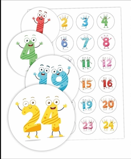 Изображение LearnHow Naklejki do szafki - Cyfry 01 24 szt.
