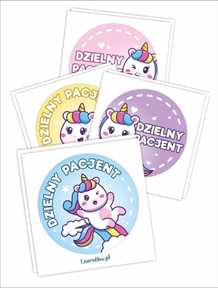 Attēls no LearnHow Naklejki Dzielny pacjent - Jednoroce 40mm 60szt