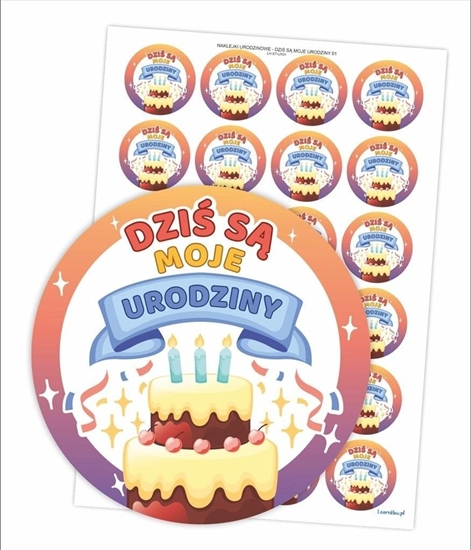 Изображение LearnHow Naklejki urodzinowe - Dzi s moje urodziny 24szt