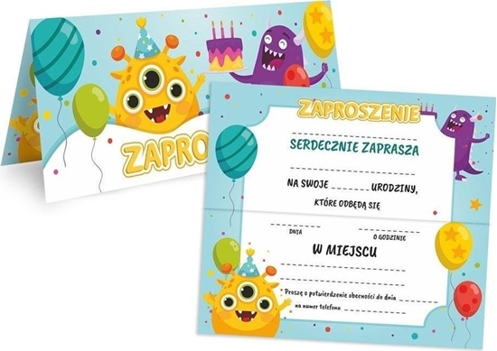Picture of LearnHow Zaproszenie na urodziny - Potworki (10szt)