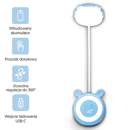 Attēls no LED Teddy bear desk Lamp  3W, 3000|4500|6000K, adj