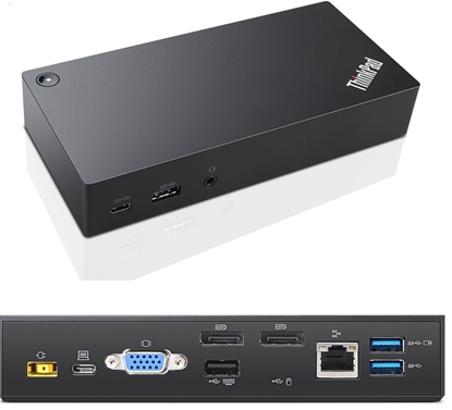 Изображение Lenovo 03X7194 laptop dock/port replicator Wired USB 3.2 Gen 1 (3.1 Gen 1) Type-C Black