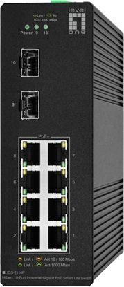 Picture of Level One LevelOne IGS-2110P tīkla pārslēgs Vadīts L2 Gigabit Ethernet (10/100/1000) Power over Ethernet (PoE) Melns