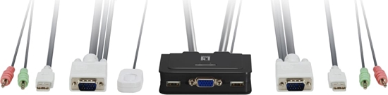 Picture of Level One LevelOne KVM-0223 (KVM) tastatūras/video/peļu pārslēgšanas mehānisms Melns