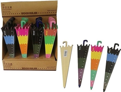 Attēls no Linijka drewniana 20cm parasol (36szt)